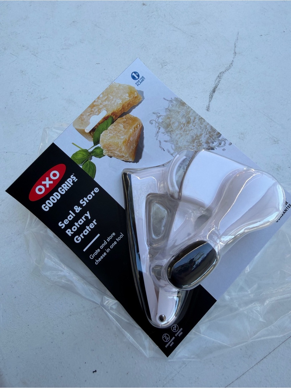 OXO Good Grips Seal & Store Rotary Grater - White and Black